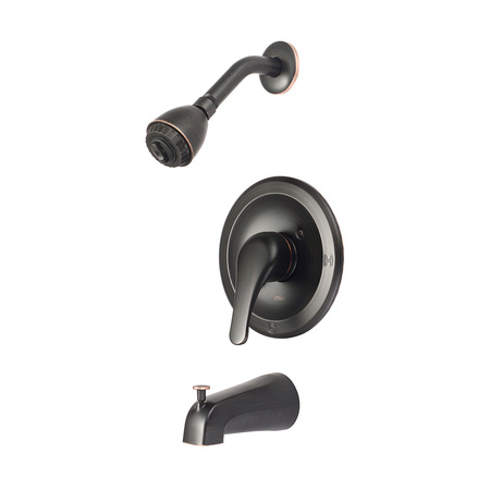 OLYMPIA FAUCETS Single Handle Tub/Shower Trim Set, Wallmount, Moroccan Bronze, Handle Style: Lever T-2300-MZ